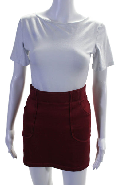 Athleta Womens Flat Front Mini Skirt Maroon Red Size Extra Extra Small