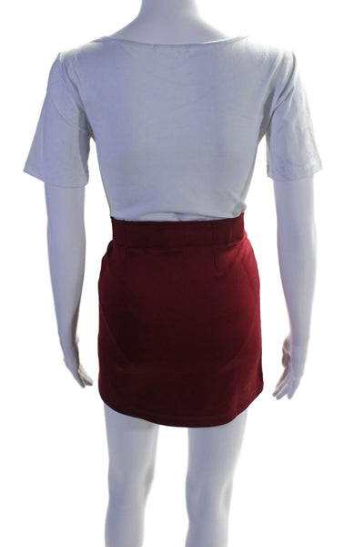 Athleta Womens Flat Front Mini Skirt Maroon Red Size Extra Extra Small