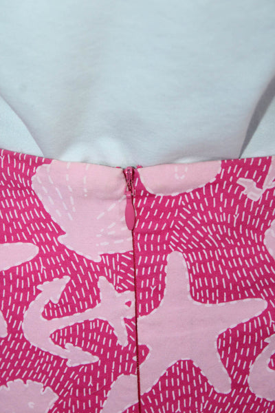 Lilly Pulitzer Womens Sea Horse Print Zip Up Mini Skort Pink Cotton Size 0