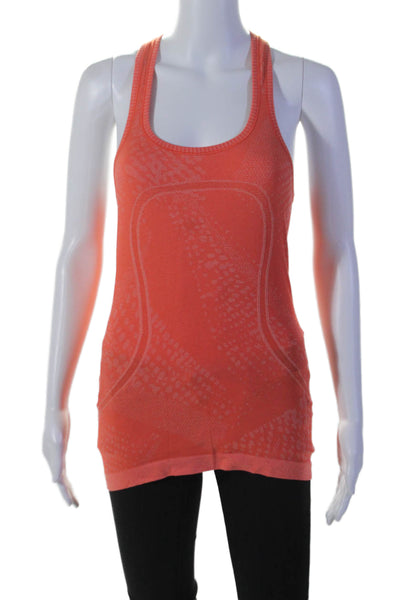 Lululemon Womens Racer Back Sleeveless Stretch Pullover Tank Top Orange Size 4