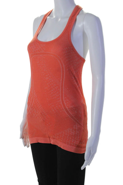 Lululemon Womens Racer Back Sleeveless Stretch Pullover Tank Top Orange Size 4