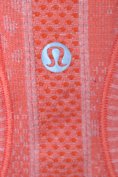 Lululemon Womens Racer Back Sleeveless Stretch Pullover Tank Top Orange Size 4