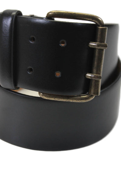 Dice Kayek Womens Leather Frame Buckle Wide Waist Belt Black Size T3