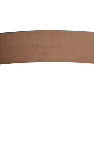 Dice Kayek Womens Leather Frame Buckle Wide Waist Belt Black Size T3