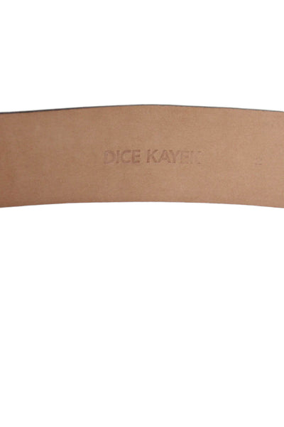 Dice Kayek Womens Leather Frame Buckle Wide Waist Belt Black Size T3