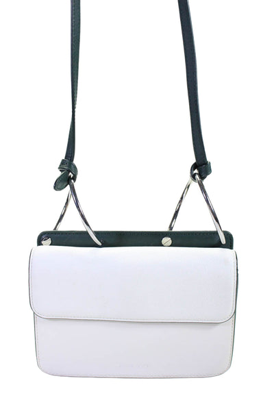 Danse Lente Women's Magnetic Closure Leather Crossbody Handbag White Size S