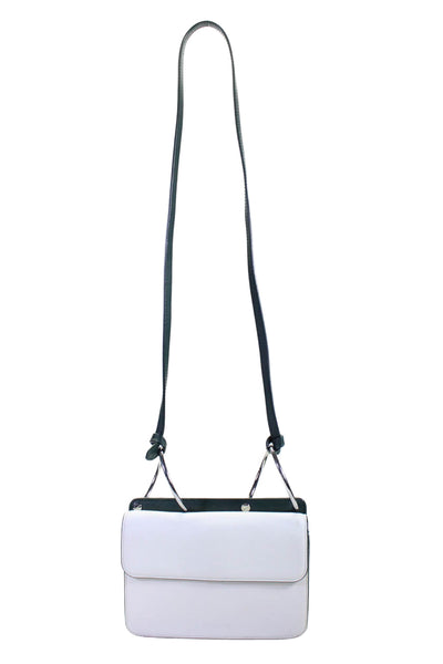 Danse Lente Women's Magnetic Closure Leather Crossbody Handbag White Size S