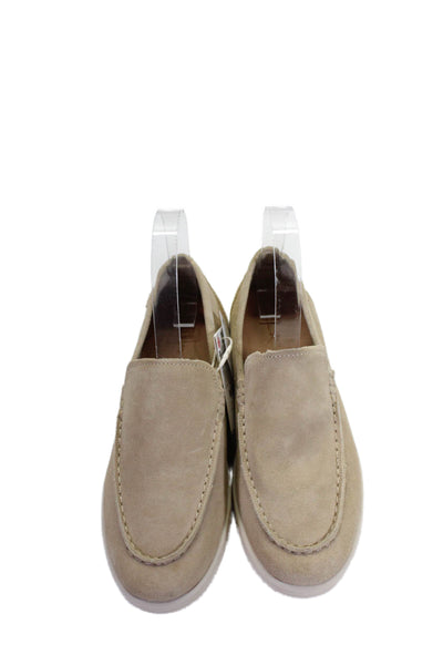 Zara Boys Round Toe Suede Rubber Sole Loafers Shoes Beige Size 4