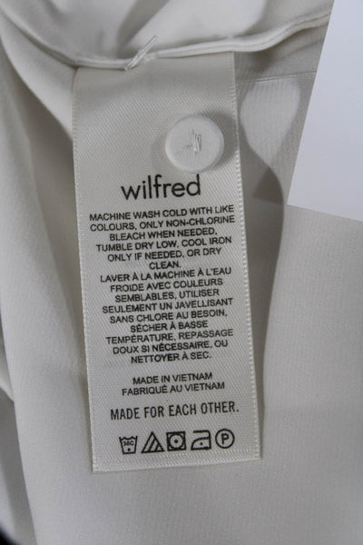 Wilfred Women's Collared Long Sleeves Button Down Shirt Cream Size 2XS