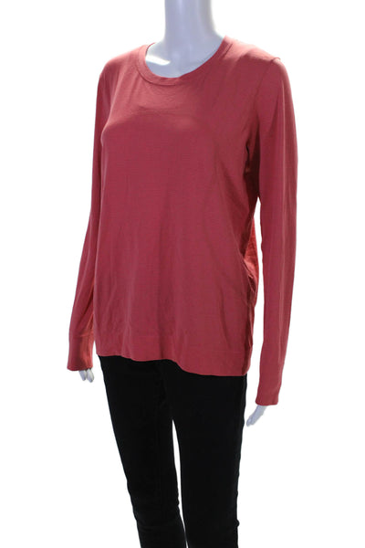 Lululemon Women's Round Neck Long Sleeves Pullover Athletic T-Shirt Red Size 8