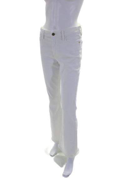 Frame Womens Cotton High Waisted Flare Leg Denim Jeans White Size EUR 27