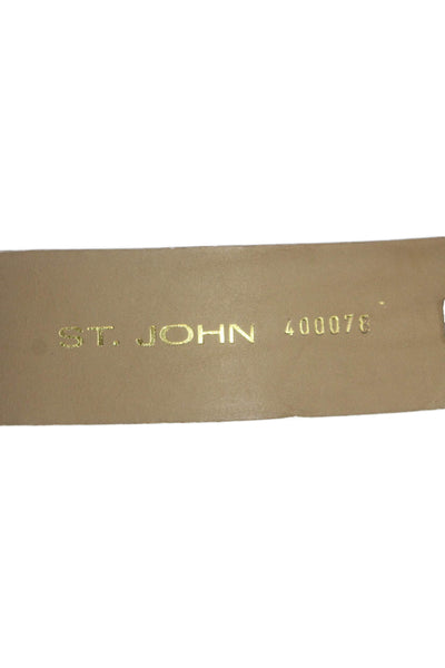 St. John Womens Leather Gold Tone Tie Closure Medium Belt White Size 32