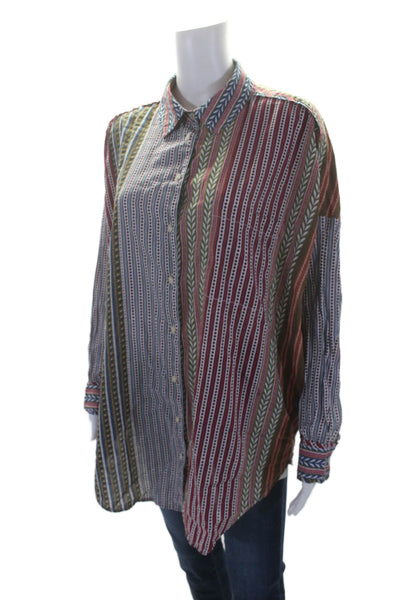 Pilcro For Anthropologie Womens Button Down Shirt Multi Colored Size Large