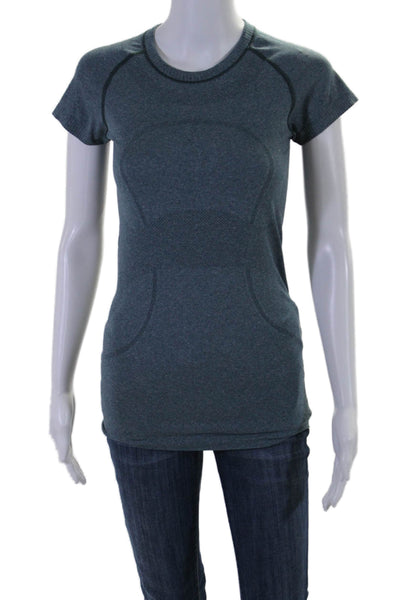 Lululemon Womens Short Sleeve Slim Fit Athletic T Shirt Blue Size 4