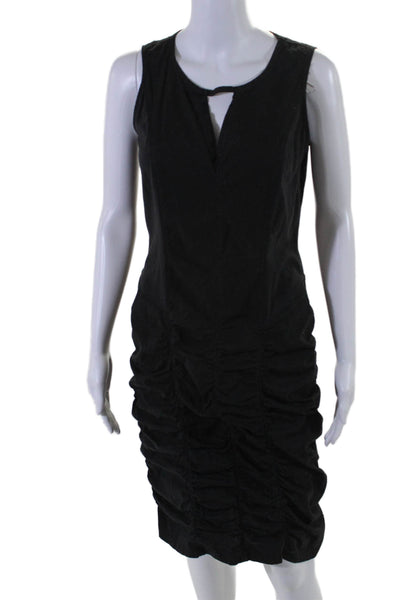 XCVI Womens Cotton Sleeveless Round Neck Pullover Dress Black Size S