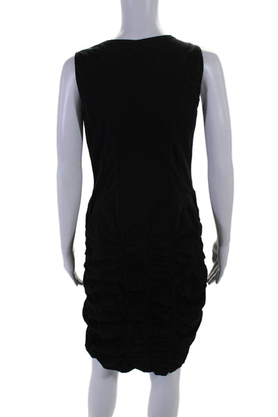 XCVI Womens Cotton Sleeveless Round Neck Pullover Dress Black Size S