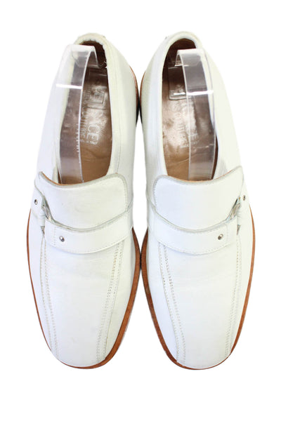 Versace Jeans Couture Mens Leather Slide On Dress Loafers White Size 39.5 9.5