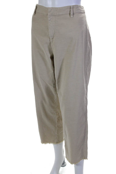 Frank & Eileen Womens High Rise Straight Leg Pants Khaki Beige Cotton Size 8