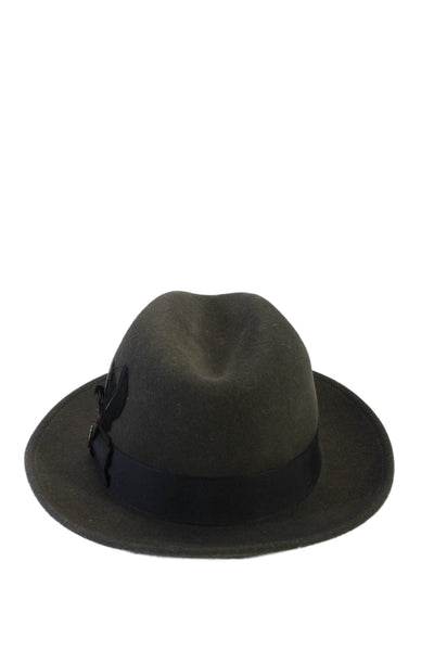 Goorin Brothers Mens Wool Dark Brown Embellished Fedora Hat Size L