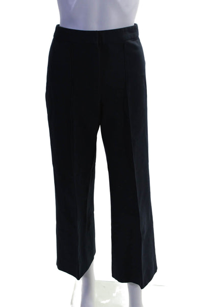 'S Max Mara Women's Hook Closure Straight Leg Dress Pants Navy Blue Size 4