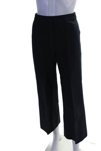 'S Max Mara Women's Hook Closure Straight Leg Dress Pants Navy Blue Size 4