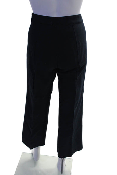 'S Max Mara Women's Hook Closure Straight Leg Dress Pants Navy Blue Size 4