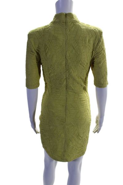 Elliatt Women's Mock Neck Short Sleeves Bodycon Mini Dress Green Size S