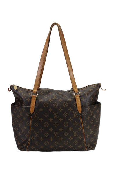 Louis Vuitton Womens Monogram Coated Canvas Totally MM Tote Handbag Brown