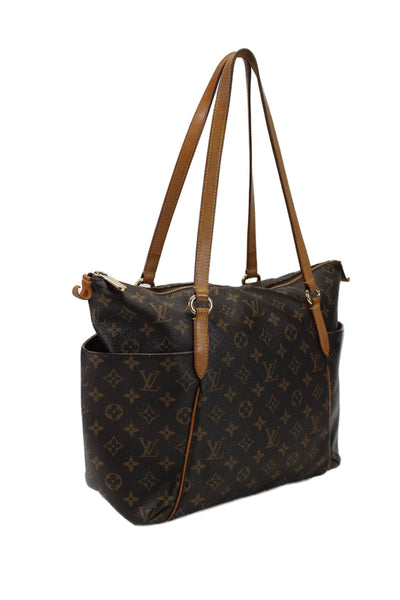 Louis Vuitton Womens Monogram Coated Canvas Totally MM Tote Handbag Brown