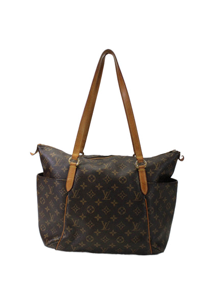 Louis Vuitton Womens Monogram Coated Canvas Totally MM Tote Handbag Brown