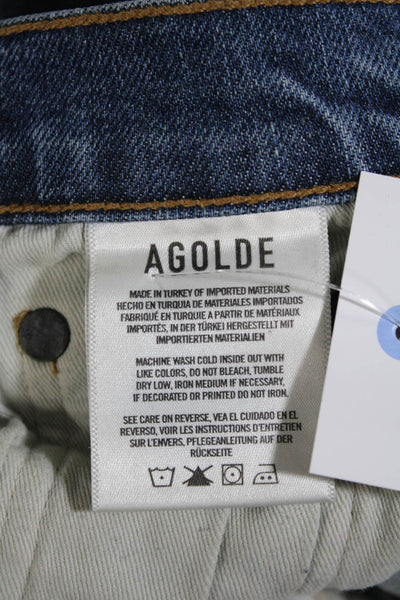 Agolde Women's Midrise Five Pockets Medium Wash Straight Leg Denim Pants Size 25