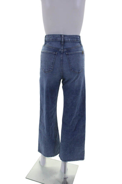 Joes Womens Cotton Zip Button High Rise Wide Ankle Denim Jeans Blue Size EUR 24