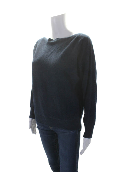 Nomad Womens Cashmere Boat Neck Long Sleeve Knit Top Blue Size S