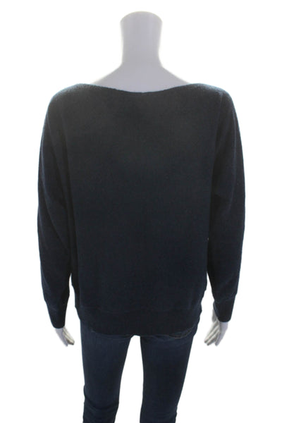 Nomad Womens Cashmere Boat Neck Long Sleeve Knit Top Blue Size S