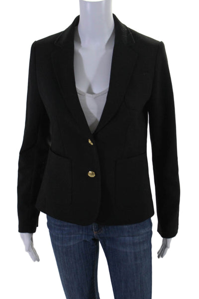 Banana Republic Womens Long Sleeve Collared Buttoned Down Blazer Black Size 2