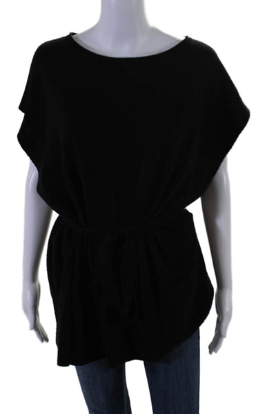 BCBGMAXAZRIA Womens Knit Sleeveless Round Neck Pullover Sweater Black Size XS