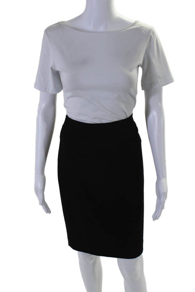 Calvin Klein Womens Slip-on Zipped Pencil Skirt Black Size 4