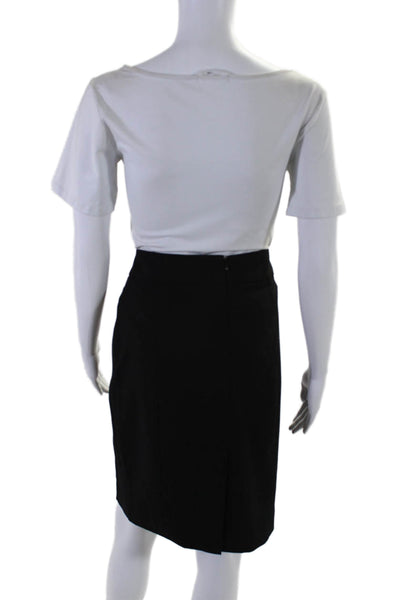 Calvin Klein Womens Slip-on Zipped Pencil Skirt Black Size 4