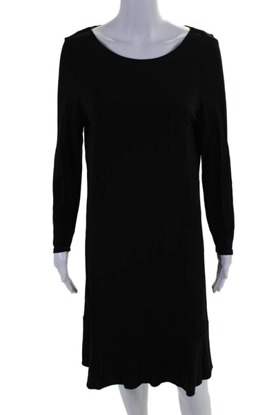 Tory Burch Womens Round Neck Long Sleeve Knee Length Dress Black Size L