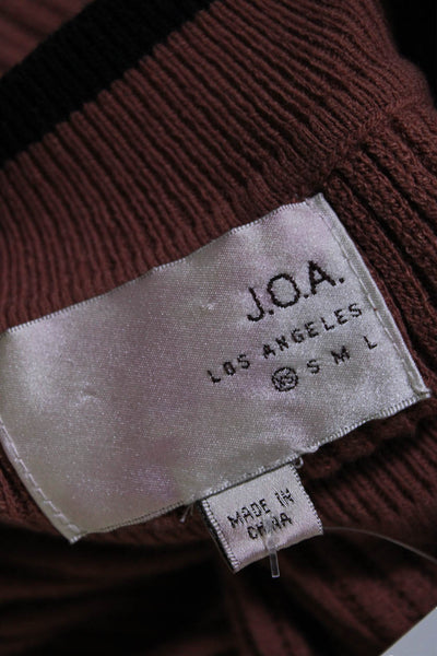 JOA Los Angeles Womens Mock Neck Long Sleeved High-Low Sweater Brown Size XS