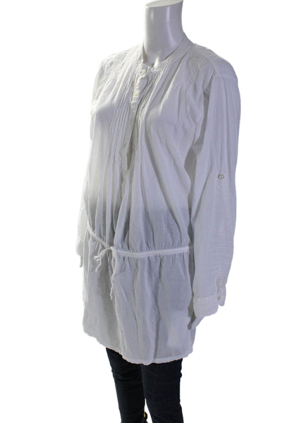 Lauren Ralph Lauren Women's Round Neck Long Sleeves Cinch Tunic White Size S