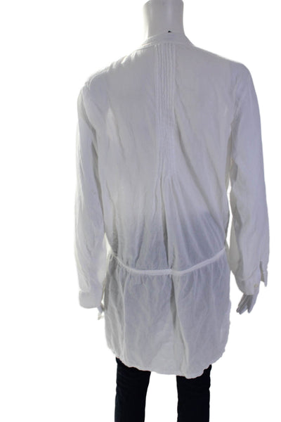 Lauren Ralph Lauren Women's Round Neck Long Sleeves Cinch Tunic White Size S