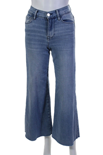 Frame Womens High Rise Medium Wash Le Palazzo Crop Jeans Blue Denim Size 23