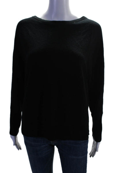 Zadig Womens Cashmere Black Crew Neck Wingbat Sweater Top Size M