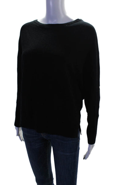 Zadig Womens Cashmere Black Crew Neck Wingbat Sweater Top Size M