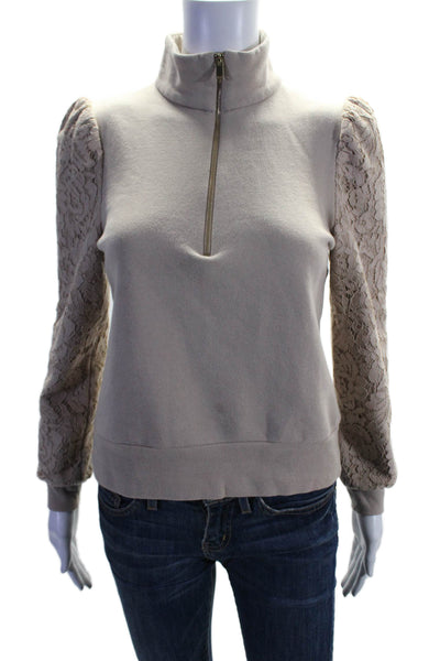 Generation Love Womens Half Zipper Turtleneck Sweater Beige Size Extra Small