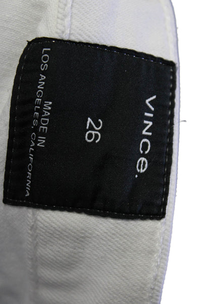 Vince Womens High Rise Zip Up Skinny Leg Jeans Bright White Cotton Size 26