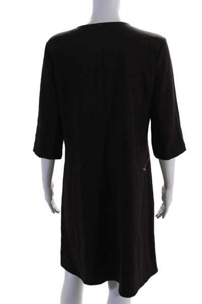 Peter Cohen Womens Long Sleeves Mid Calf Maxi Dress Chocolate Brown Size Small