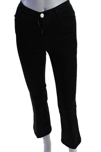 Frame Womens Zip Button High Rise Flare Leg Lined Jeans Black Size EUR 23