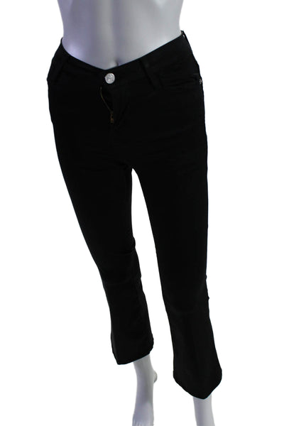 Frame Womens Zip Button High Rise Flare Leg Lined Jeans Black Size EUR 23